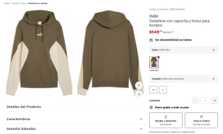 Sudadera Puma con Capucha y Bolsa por $550 | Oferta Suburbia