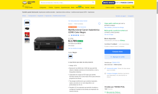 Impresora Canon G3110 por $2,629 | Oferta Mercado Libre