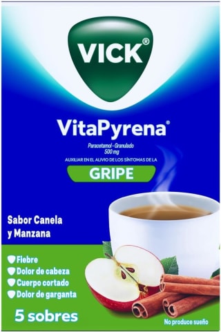 Vick Antigripal Vitapyrena, caja de 5 sobres por $63 en Amazon