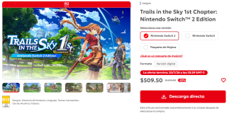 Trails in the Sky 1st Chapter: Edición NS2 por $509 | Nintendo eShop