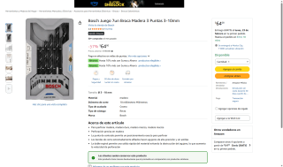 Bosch Juego 7un Broca Madera 3-10mm por $64 | Amazon