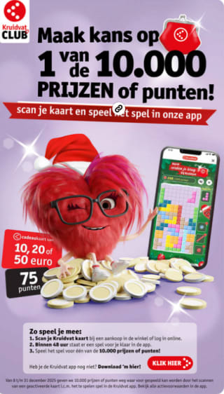 Speel het spel in de Kruidvat app en krijg altijd punten