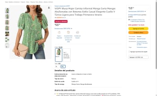 Blusa Dama Vuelta Mangas Botones por $53 | Amazon