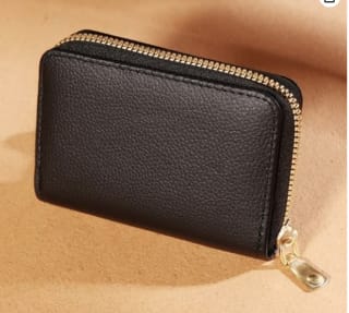 Tarjetero de Cuero con Cremallera Negro por 1,63€