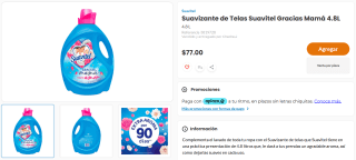 Suavizante Suavitel Gracias Mamá 4.8L por $77 | Oferta Chedraui