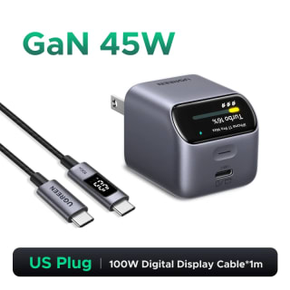 Cargador UGREEN GaN de 45W con pantalla inteligente por $267 en AliExpress