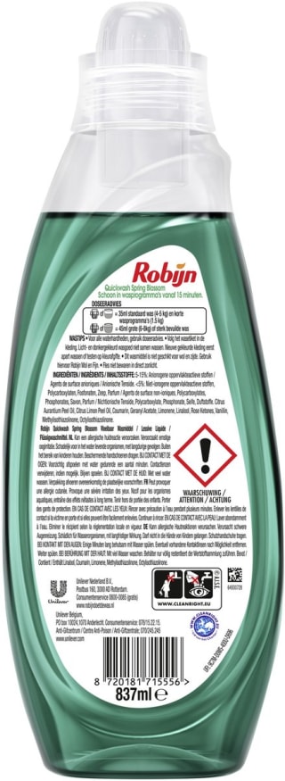Robijn Quickwash Spring Blossom (3 flessen, 66 wasbeurten) voor €17,99 bij Bol