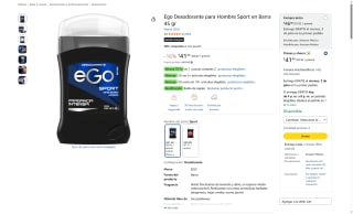 Desodorante Ego Sport en Barra 45g por $21 | Amazon