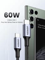 UGREEN Lot de 2 câble USB‑C vers USB‑C PD 60W (1 m) pour 6,99€