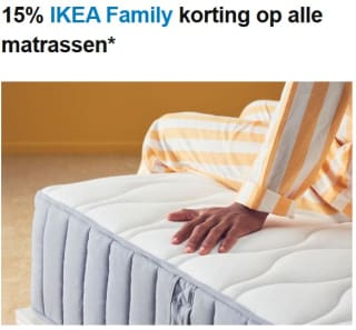 15% IKEA Family korting op bijna alle matrassen