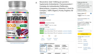 Suplemento Antioxidante 30 Cápsulas por $102 | Amazon