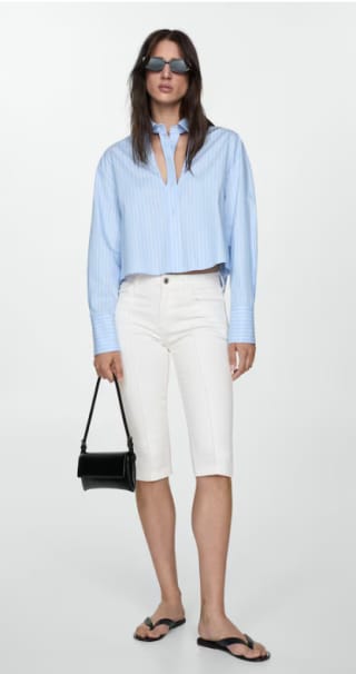 Jeans slim capri costuras decorativas para Mujer por 1.99€