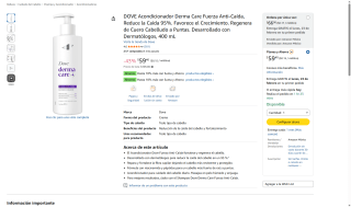 Acondicionador Dove Derma Care Fuerza Anti-Caída 400mL por $59 | Amazon