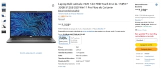 Dell Latitude 7420 i7-1185G7 32GB 512GB Reacondicionado por $9,750 | Amazon