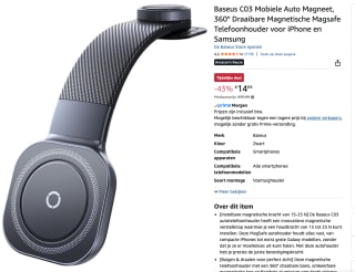 Baseus C03 Series MagSafe - Telefoonhouder auto voor €14,69 bij Amazon
