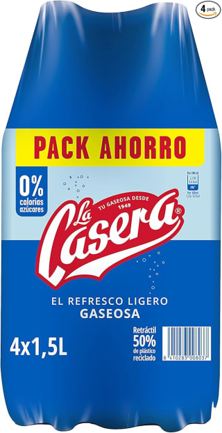 Pack 4 botellas La Casera Gaseosa 1.5L por 3.61€