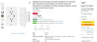 Tomacorriente Inteligente NOVAKA Duplex 6T CA 3USB por $269 | Amazon