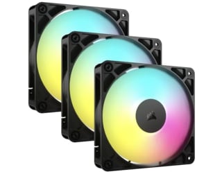 3 Ventiladores Corsair RS120 ARGB PWM paquete triple negro por 18,14€