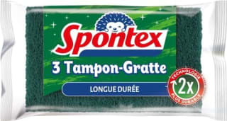 Spontex 3 Tampons-Gratte Longue Durée à 1,20€ chez Amazon