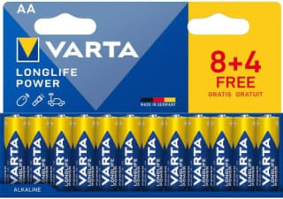 VARTA Longlife Power AA, pack de 12 (8+4) por 3,71€ en Amazon