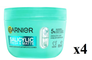 4 x GARNIER Salicylic | 85ML Sorbete hidratante anti imperfecciones por 11.96€