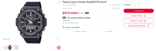 Reloj Casio Unisex Aqs820W1Avcf por $979 | Oferta Sears