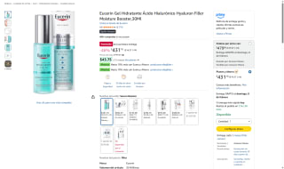 Eucerin Gel Hidratante Ácido Hialurónico 30ml por $431 | Amazon