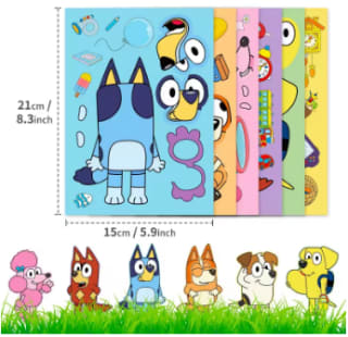 6/12/18 Uds. Pegatinas d/rompecabezas d/perro de Anime Bluey $942 En AliExpress.com