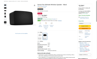 Sonos Five Ultimate Black por $8,504 | Amazon