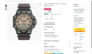Reloj Timex Expedition Camper 39mm por $820 | Amazon