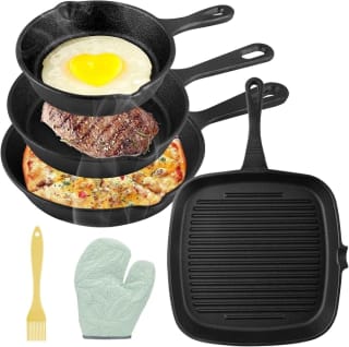 Juego de 4 Sartenes Hierro Fundido SYMENGO por $459 | Amazon