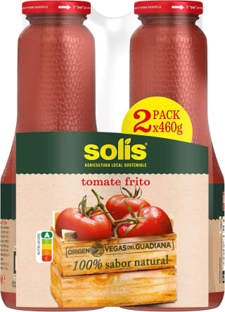 3 Pack SOLÍS Tomate Frito Clásico Bipack Frasco Cristal Sin Gluten 2 x 460g por 7.38€
