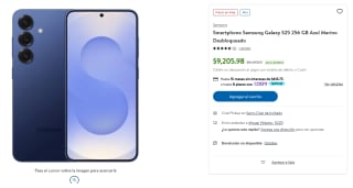 Samsung Galaxy S25 256 GB Azul Marino por $9,206 en Sam's Club