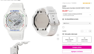 Reloj G-Shock GA-B2100FC-7ACR por $2,250 | Oferta Liverpool
