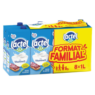 Lait Demi-Ecrémé UHT Vitamine D LACTEL à 9,85€