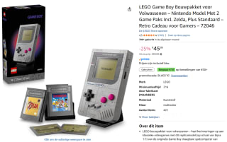 LEGO Nintendo 72046 Game Boy voor € €35 bij Amazon