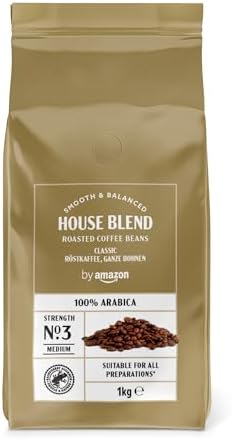 by Amazon Café En Grano Natural, Puro arabica, tueste medio, 1kg por 9.90€