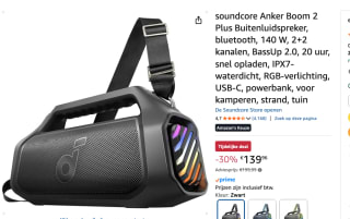 soundcore Boom 2 Plus voor €139,99 bij Amazon