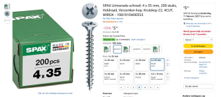 SPAX universele schroeven voor €5,43