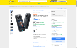 Cámara Insta360 X5 72MP por $9,043 | Mercado Libre (Cupones)