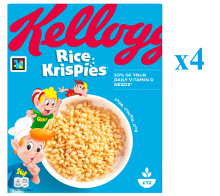 4 Paquetes de Cereales Kellogg's Rice Krispies 360g por 9.57€