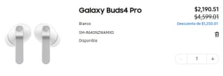 Audífonos Samsung Galaxy Buds4 Pro por $2,191