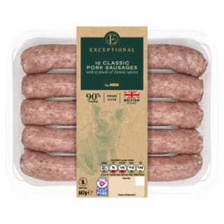 Exceptional by ASDA 10 Classic Pork Sausages 667g – £2 at Asda