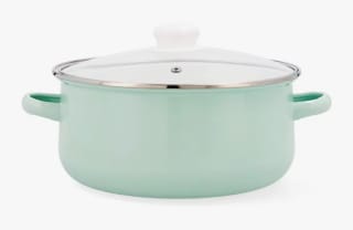 Cacerola acero esmaltado verde y blanca con tapa Cocco Quid 20 cm por 2.90€