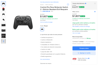 Control Pro para NS2 Edición Resident Evil Requiem por $1,762 en Mercado Libre