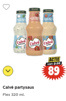 Alle Calvé partysauzen voor €0,89 bij Dirk
