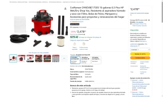Aspiradora Craftsman 16 galones por $2,479 | Oferta Amazon
