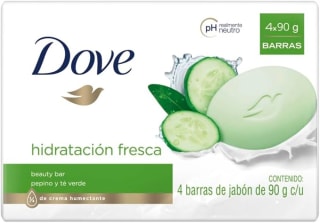 Jabón Dove 4u Hidratación Fresca Pepino y Té Verde por $59 | Amazon