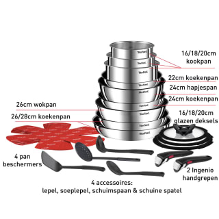 Tefal Ingenio Emotion 22-delige set - inductie pannen set voor €179,99 bij tefal