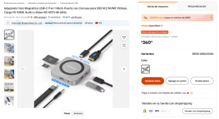 HUB USB-C 9 en 1 Multi-Puerto Carcasa para SSD M.2 NVME 10Gbp por $360 | Alibaba